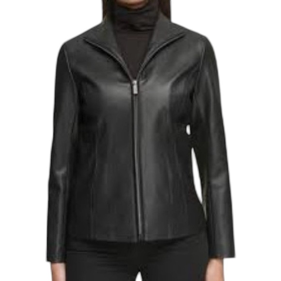 NWT Cole Haan Wing Collar Leather Jacket - Size M - Picture 12 of 12